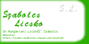 szabolcs licsko business card